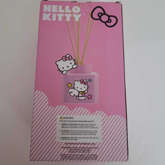 Hello Kitty pink ceramic diffuser w/5 reed sticks &120ml lavender oil brand new - Picture 8 of 15